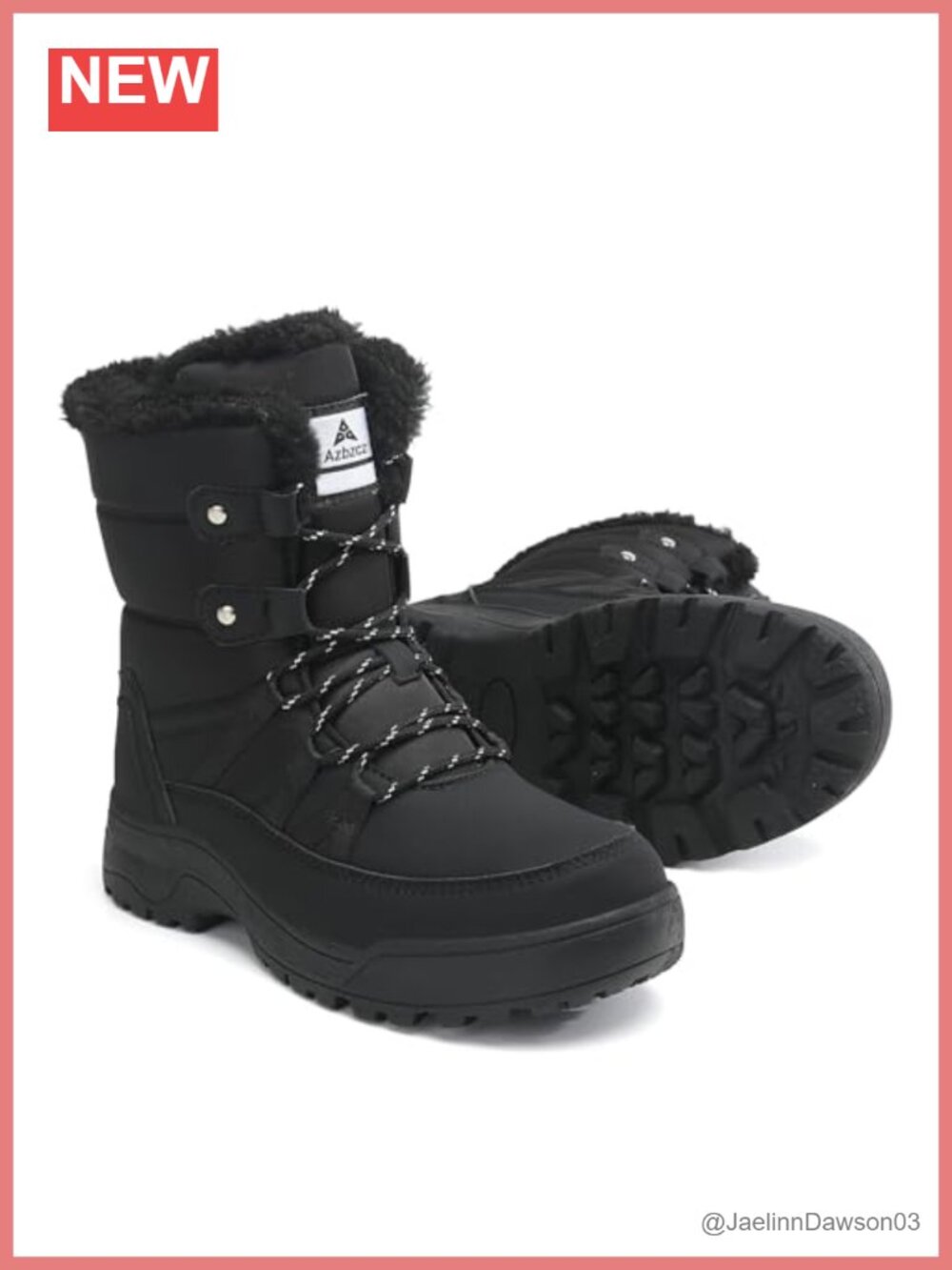 Women's Waterproof Faux Fur Foldable Snow Boots Faux Leather Winter